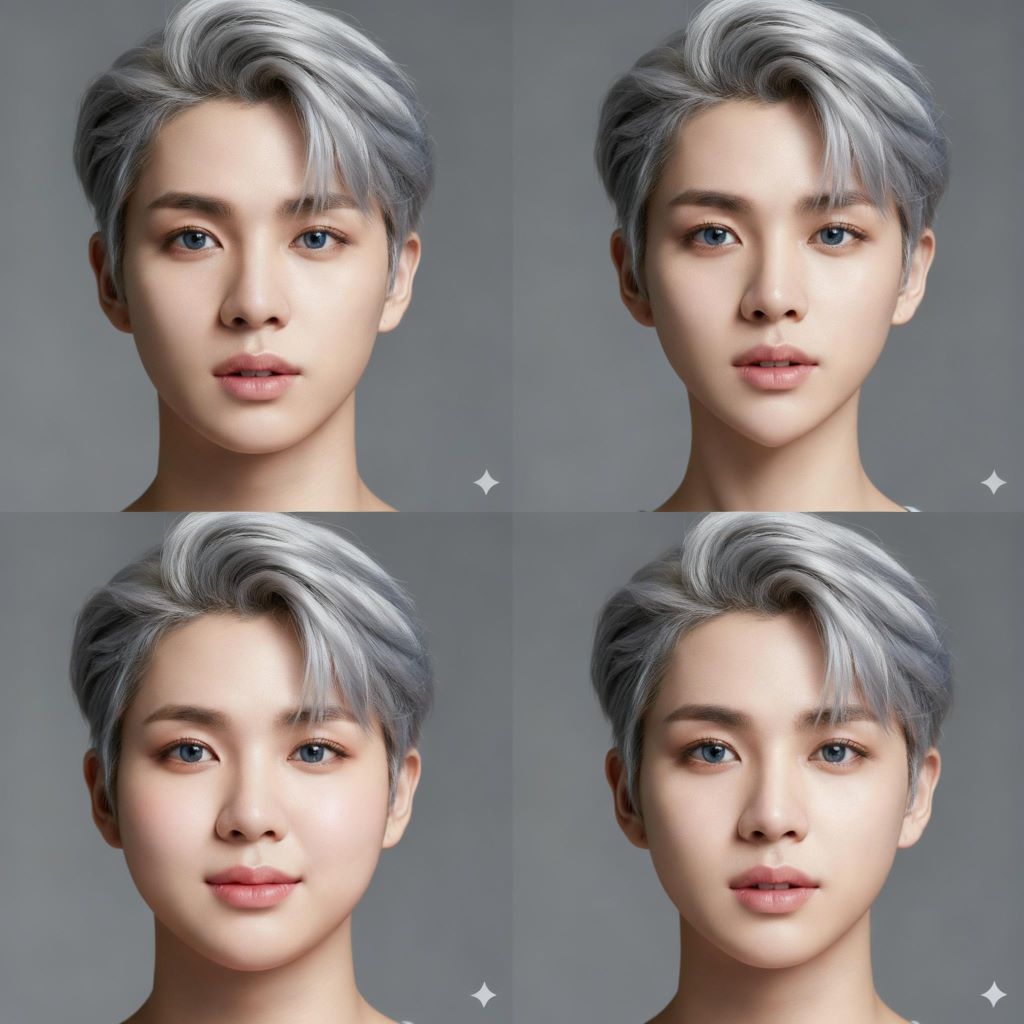 Face shape variations showing V-shape, heart-shape, and round faces